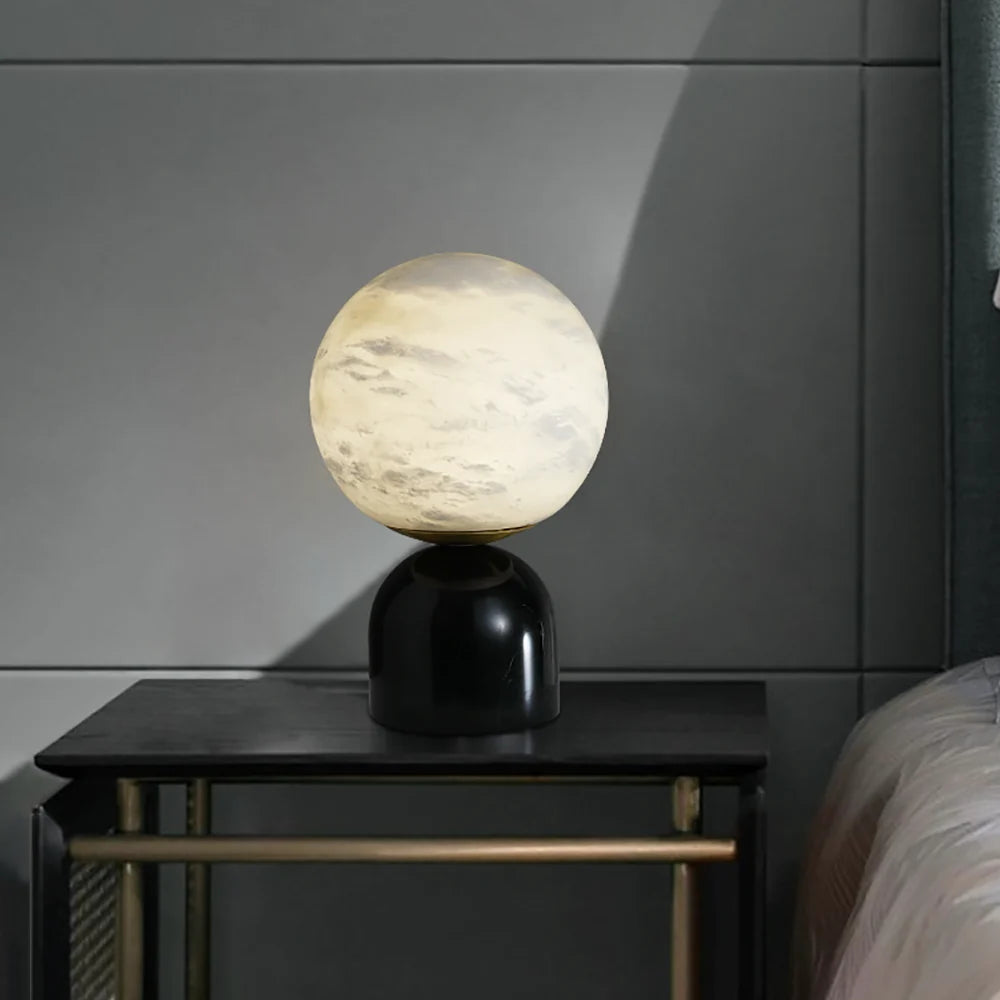 Round Alabaster Table Lamp