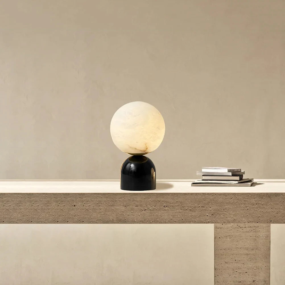 Round Alabaster Table Lamp
