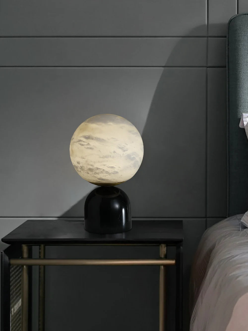 Round Alabaster Table Lamp
