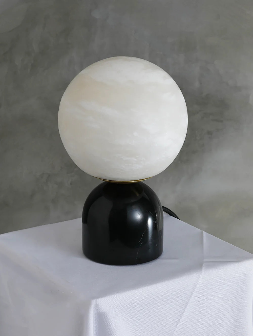 Round Alabaster Table Lamp