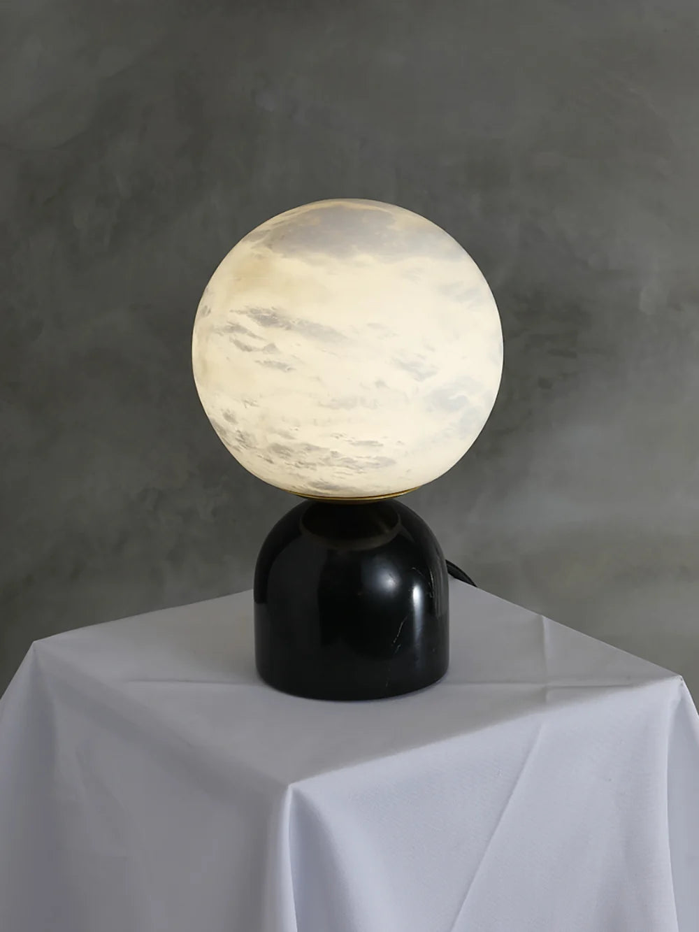 Round Alabaster Table Lamp