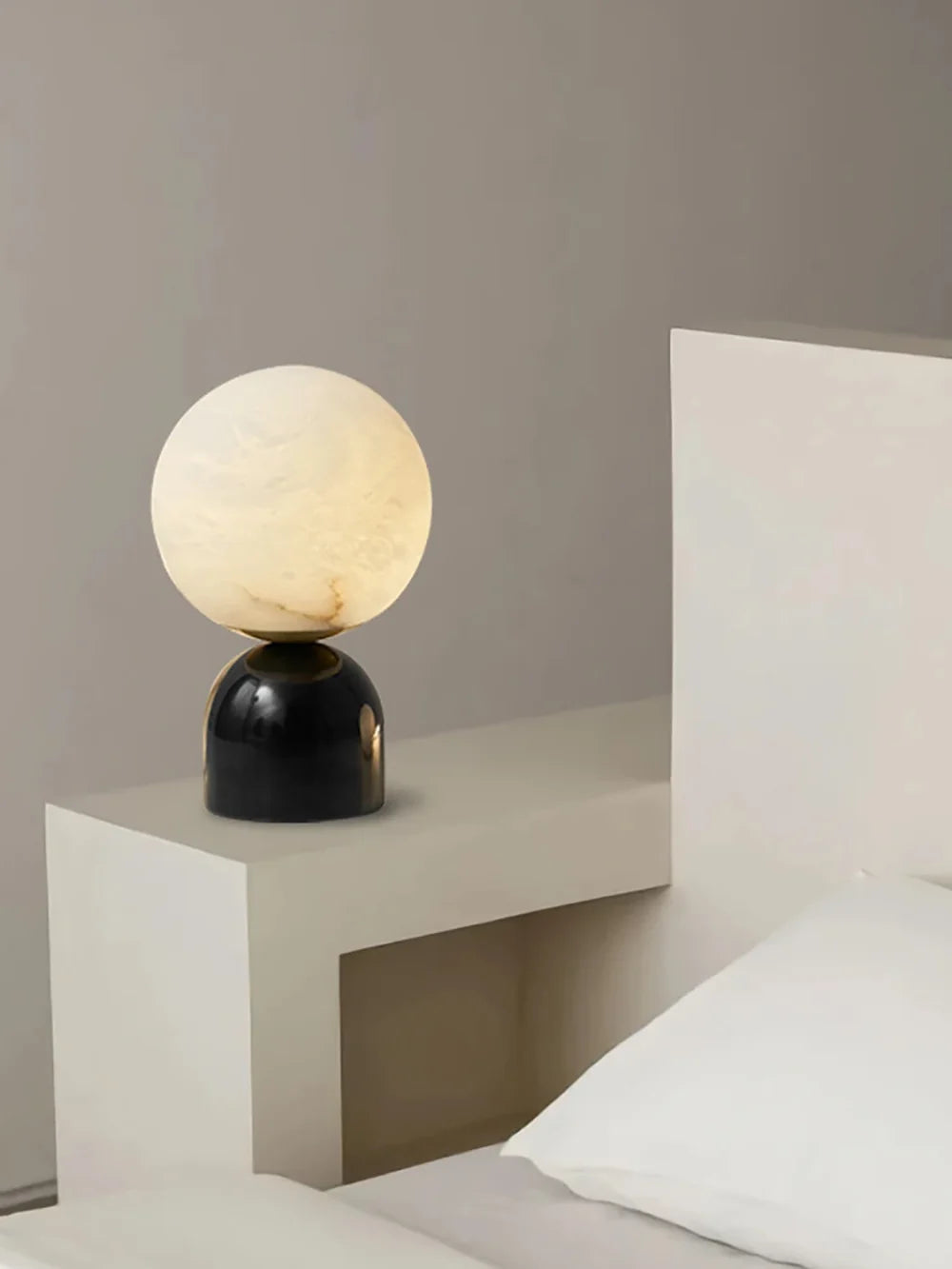 Round Alabaster Table Lamp