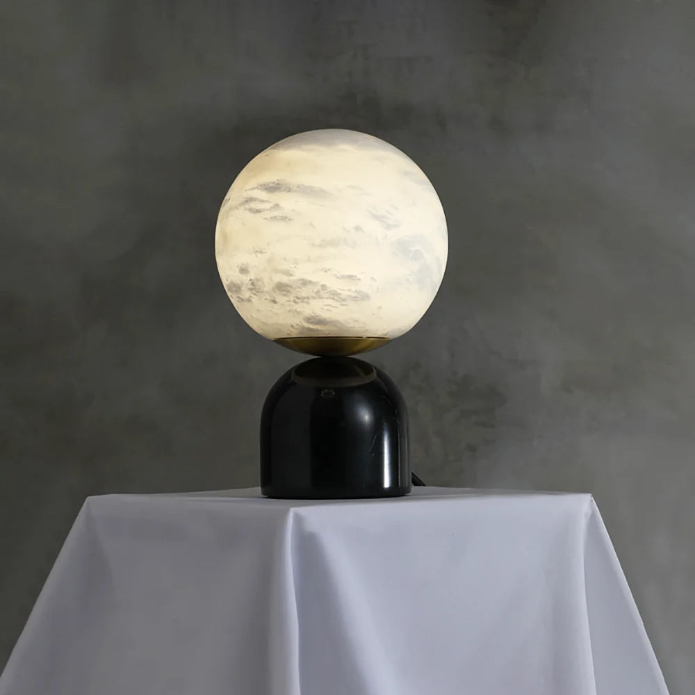 Round Alabaster Table Lamp