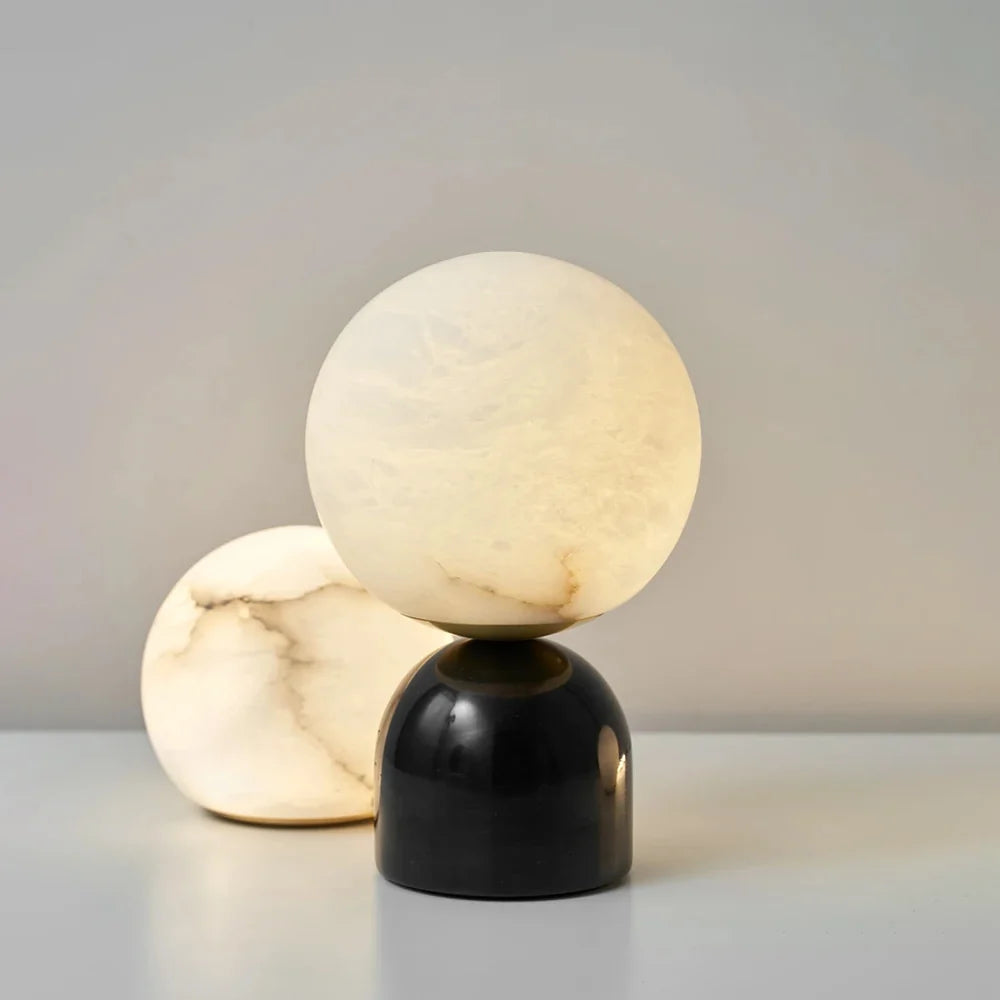 Round Alabaster Table Lamp