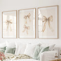 Neutral Bow Nursery Wall Art Set