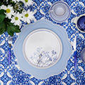 NURTURE SKY BLUE FAUX LEATHER SCALLOPED PLACEMAT (Set Of 4)