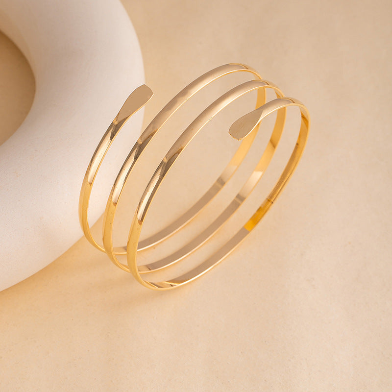 Women's Simple Geometric Metal Armband Personality Geometry Hip Hop Bracelet