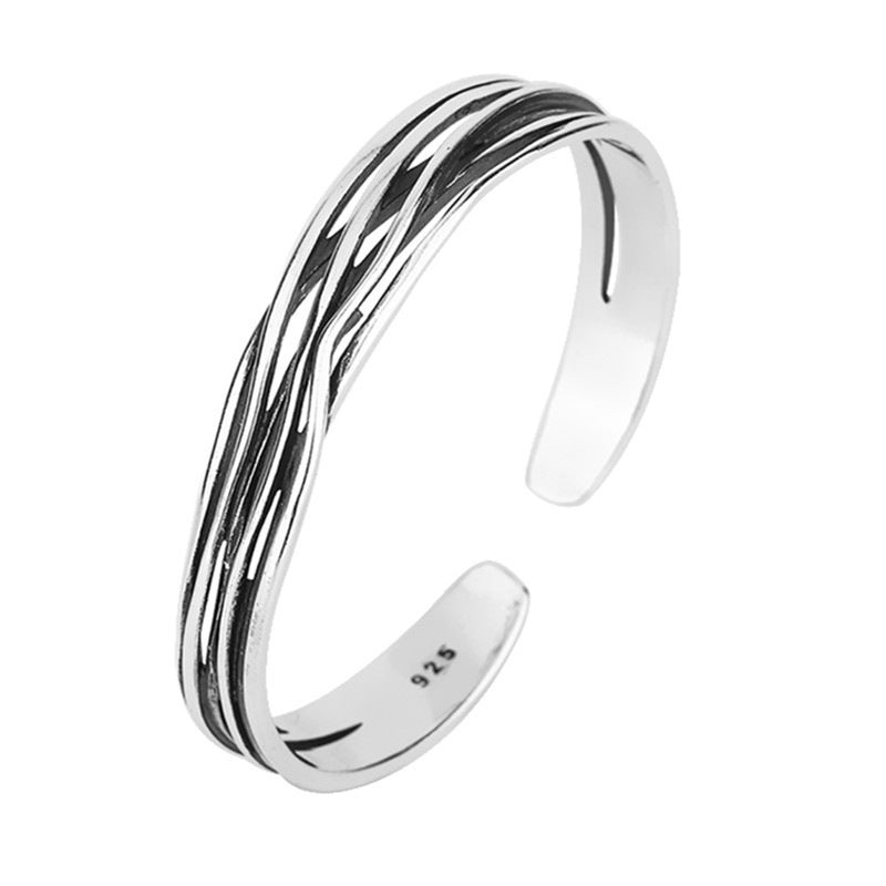 Wave Braided Personalized Cold Style Design Punk Sier Plated Bracelet