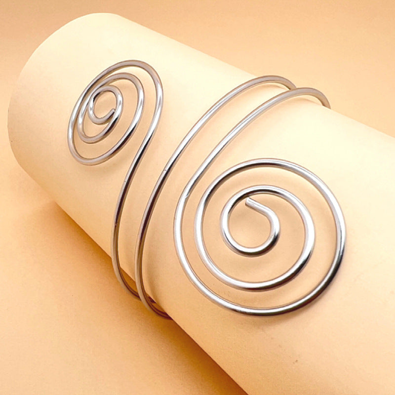 Spiral Pattern Export Retro Fashion Twisted Winding Metal Armband Bracelets