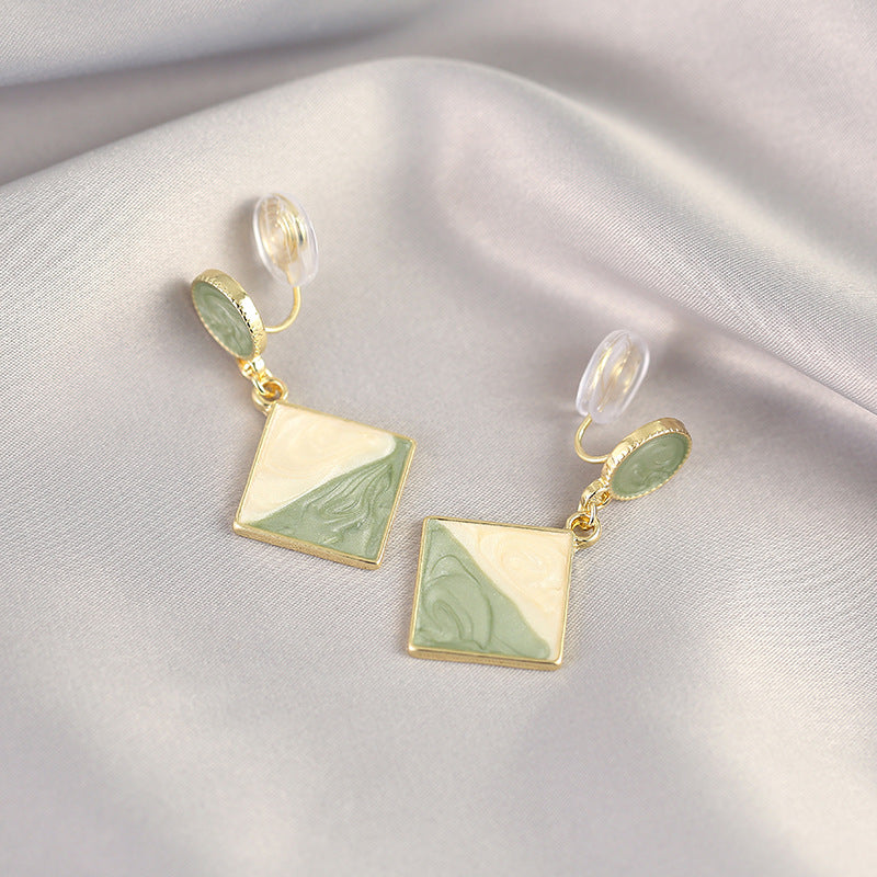 Temperamental Oil Painting Style Geometric Niche Design Refined Simple Mosquito Ear Clip