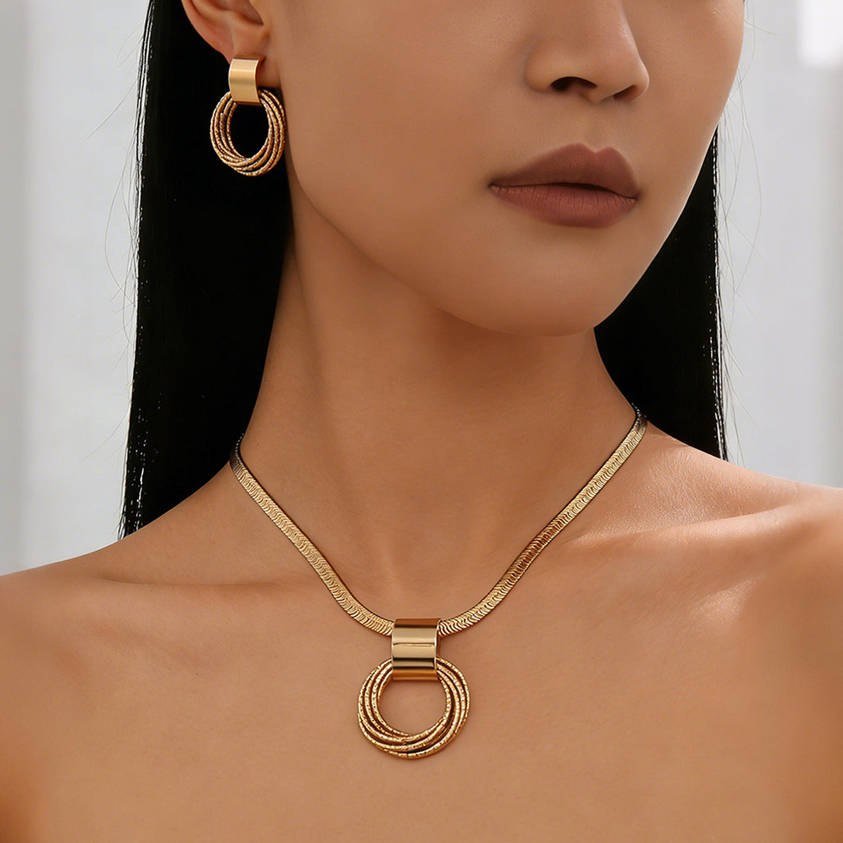Geometric Chain Jewelry Set