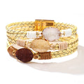 Women's & Men's High-grade Crystal Leather Hand Weaving Magnetic Bracelet
