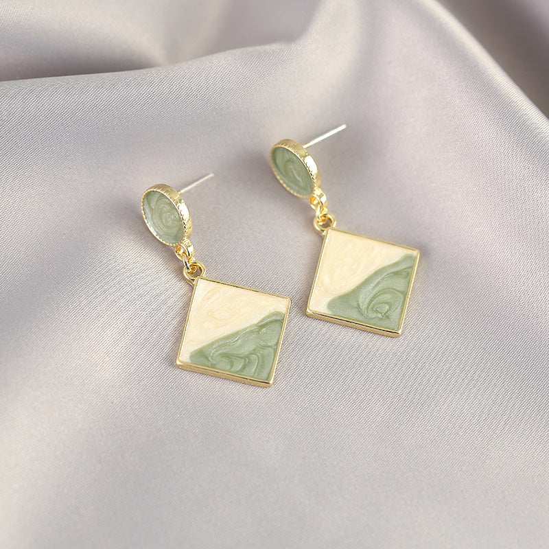 Temperamental Oil Painting Style Geometric Niche Design Refined Simple Mosquito Ear Clip