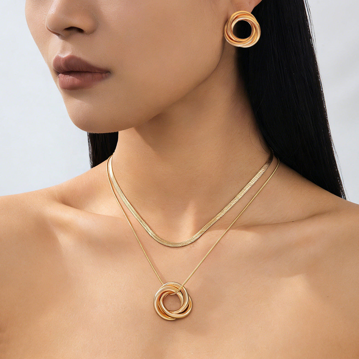 Geometric Chain Jewelry Set