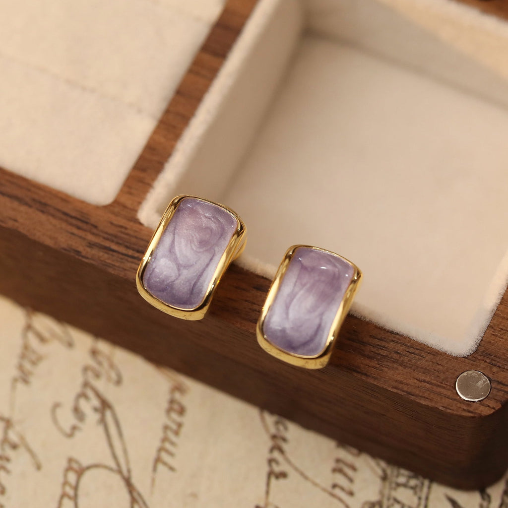 Pearlescent Mosquito Coil Enamel Art High Sense Retro Earrings