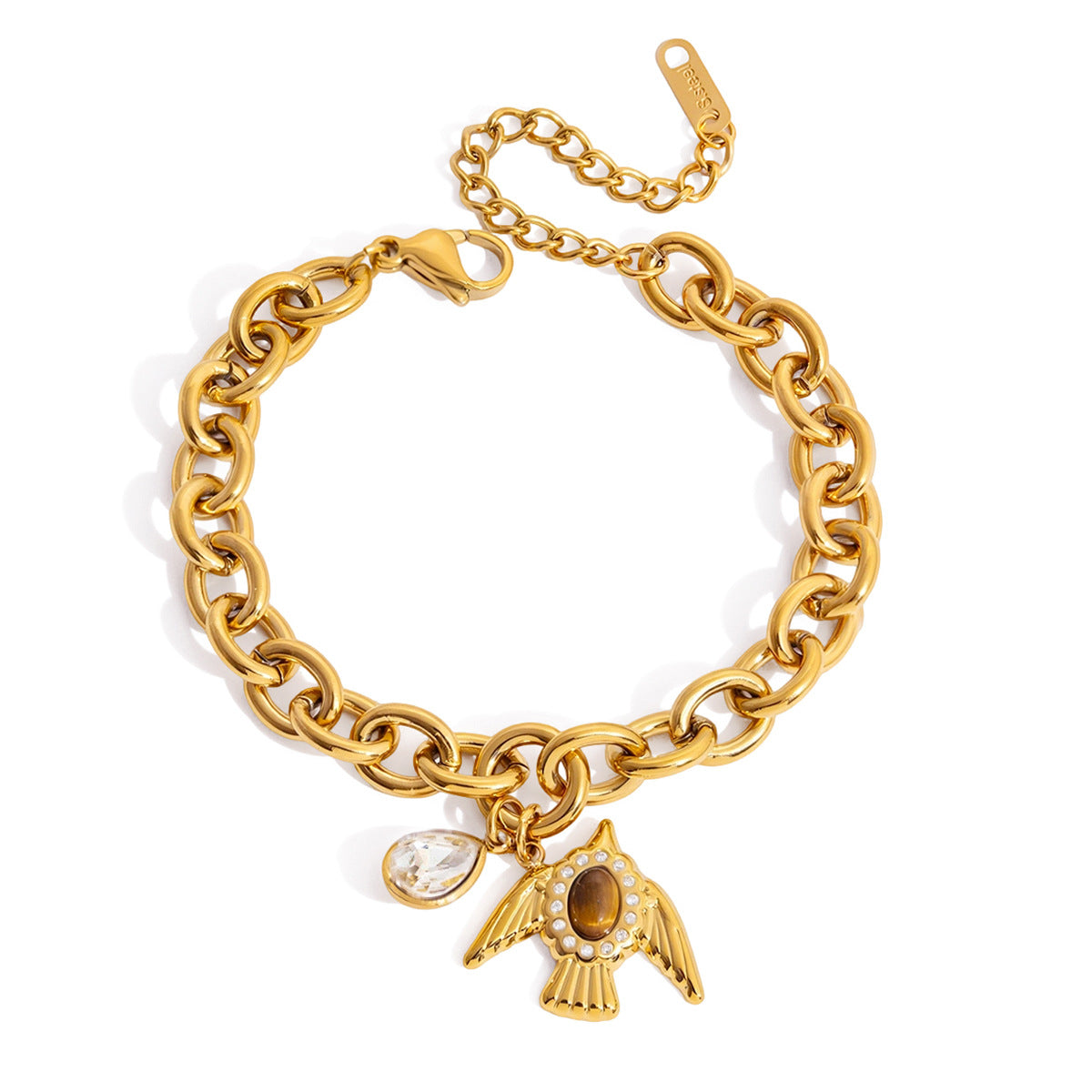 Ding Stainless Steel Flying Bird Light Luxury High-grade Twin Titanium Bracelet