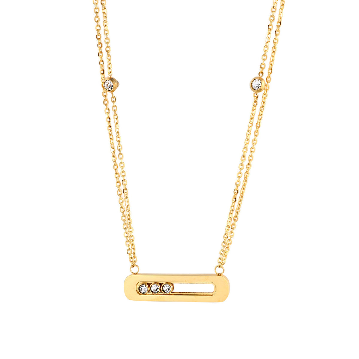Moving Stone Circle Jewelry Set
