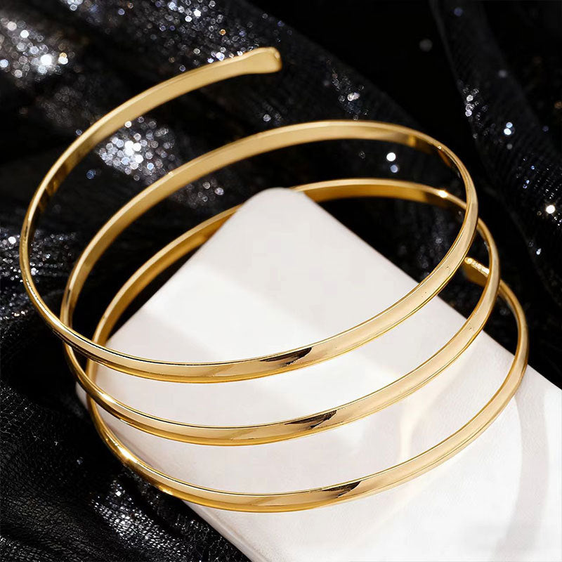 Women's Simple Geometric Metal Armband Personality Geometry Hip Hop Bracelet