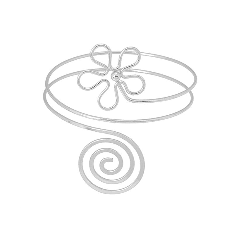 Arm Spiral Flower Armband Metal Exaggerated Punk Bracelet