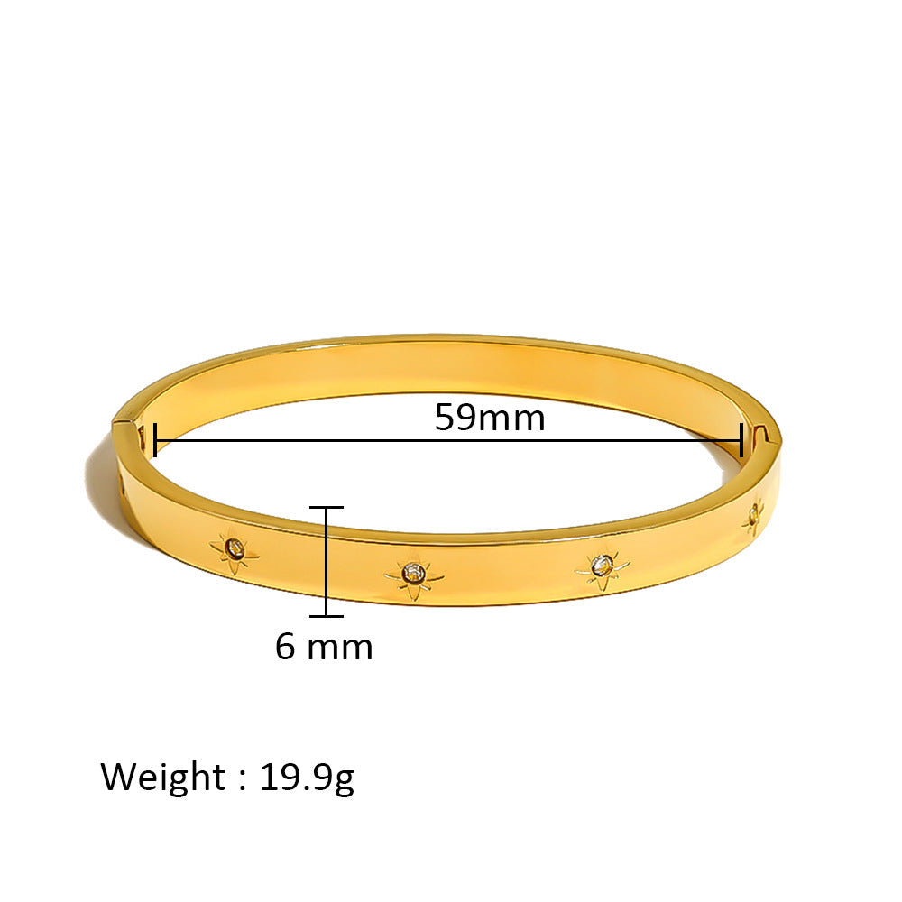 Women's Stainless Steel Electroplated Eight Awn Star Flower Geometric Bracelets