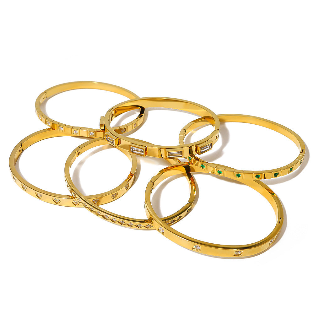 Women's Stainless Steel Electroplated Eight Awn Star Flower Geometric Bracelets