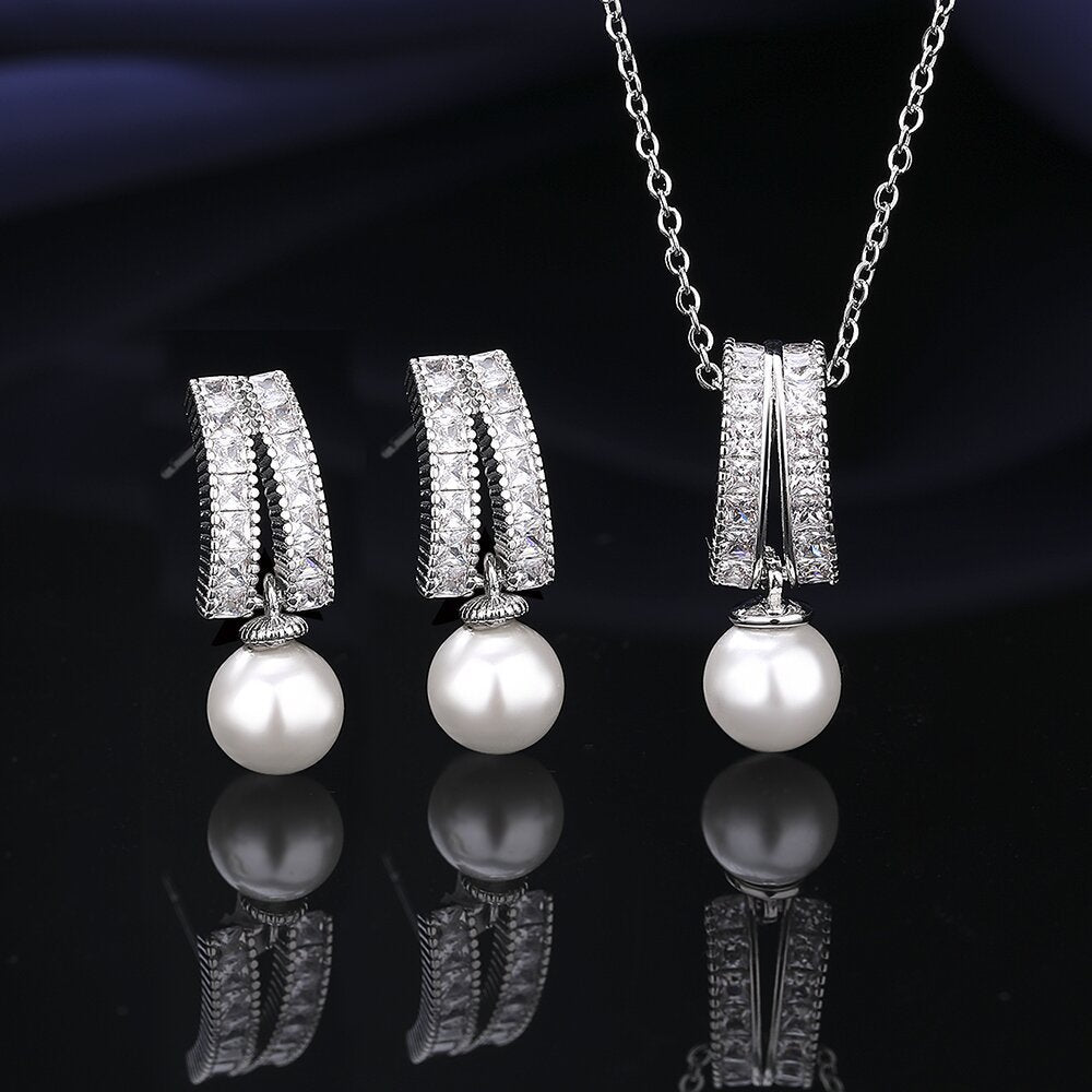 Zircon Light Luxury Tassel Clavicle Chain Jewelry Set