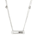 Stainless Steel Diamond Circle Moving Stone Holder Jewelry Set