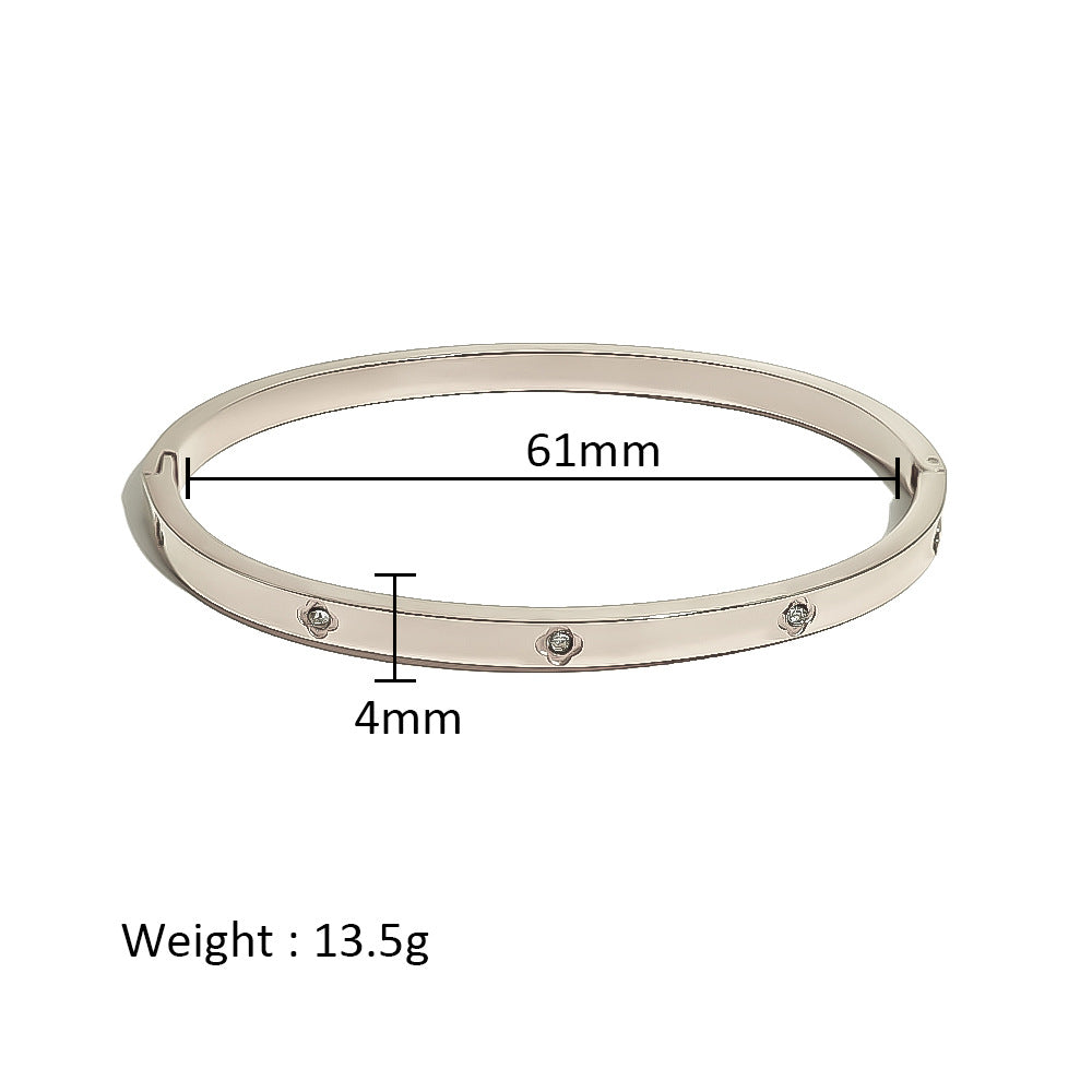 Women's Stainless Steel Electroplated Eight Awn Star Flower Geometric Bracelets