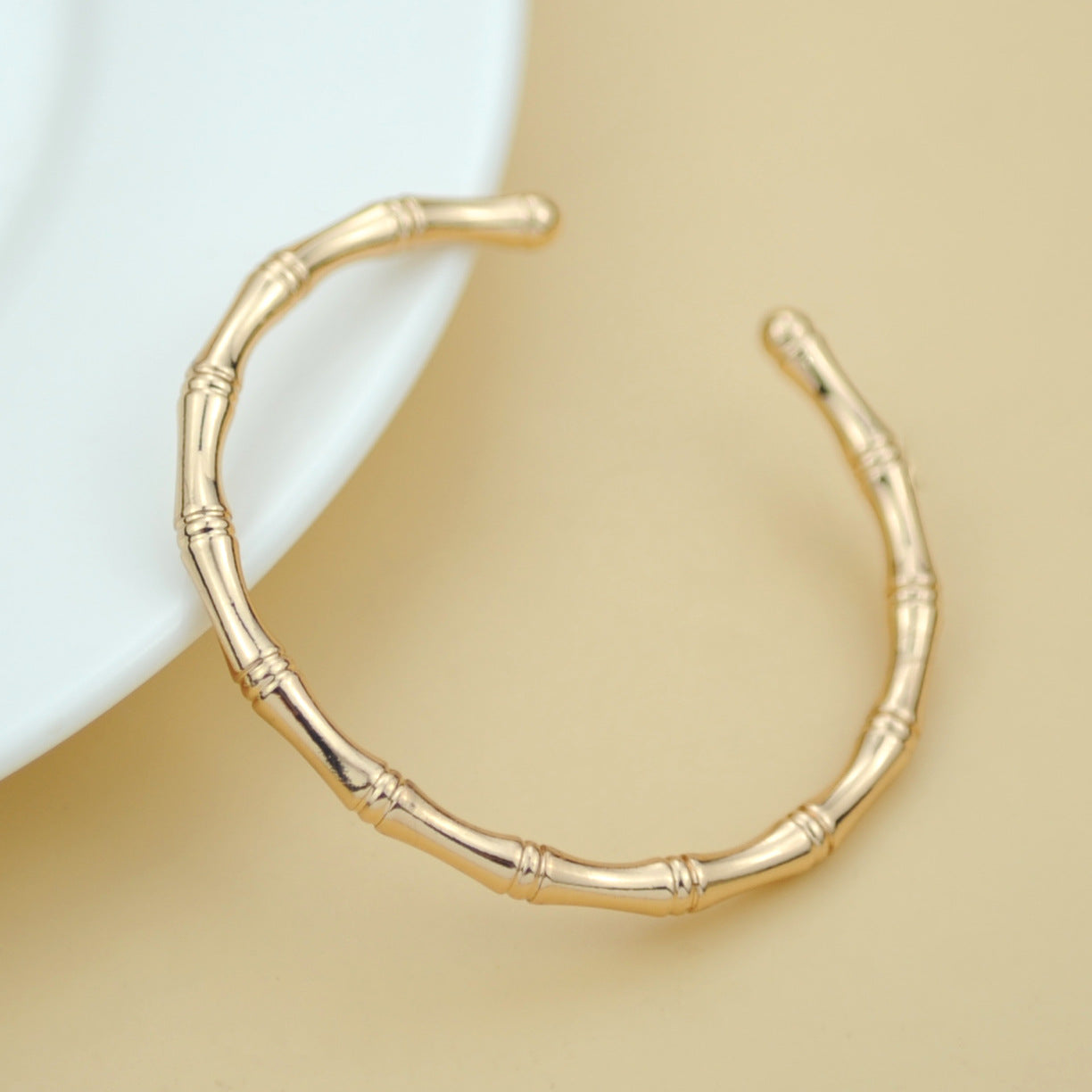 Women's Retro Stretch Bamboo Joint Copper Gold Festival Bracelets
