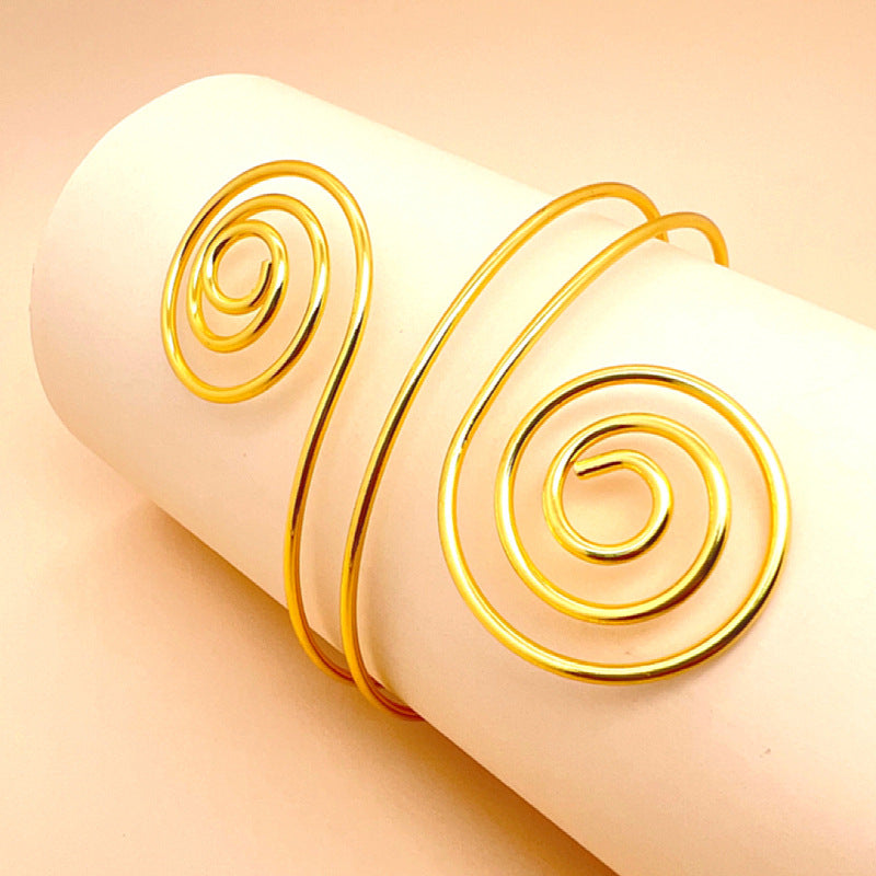Spiral Pattern Export Retro Fashion Twisted Winding Metal Armband Bracelets