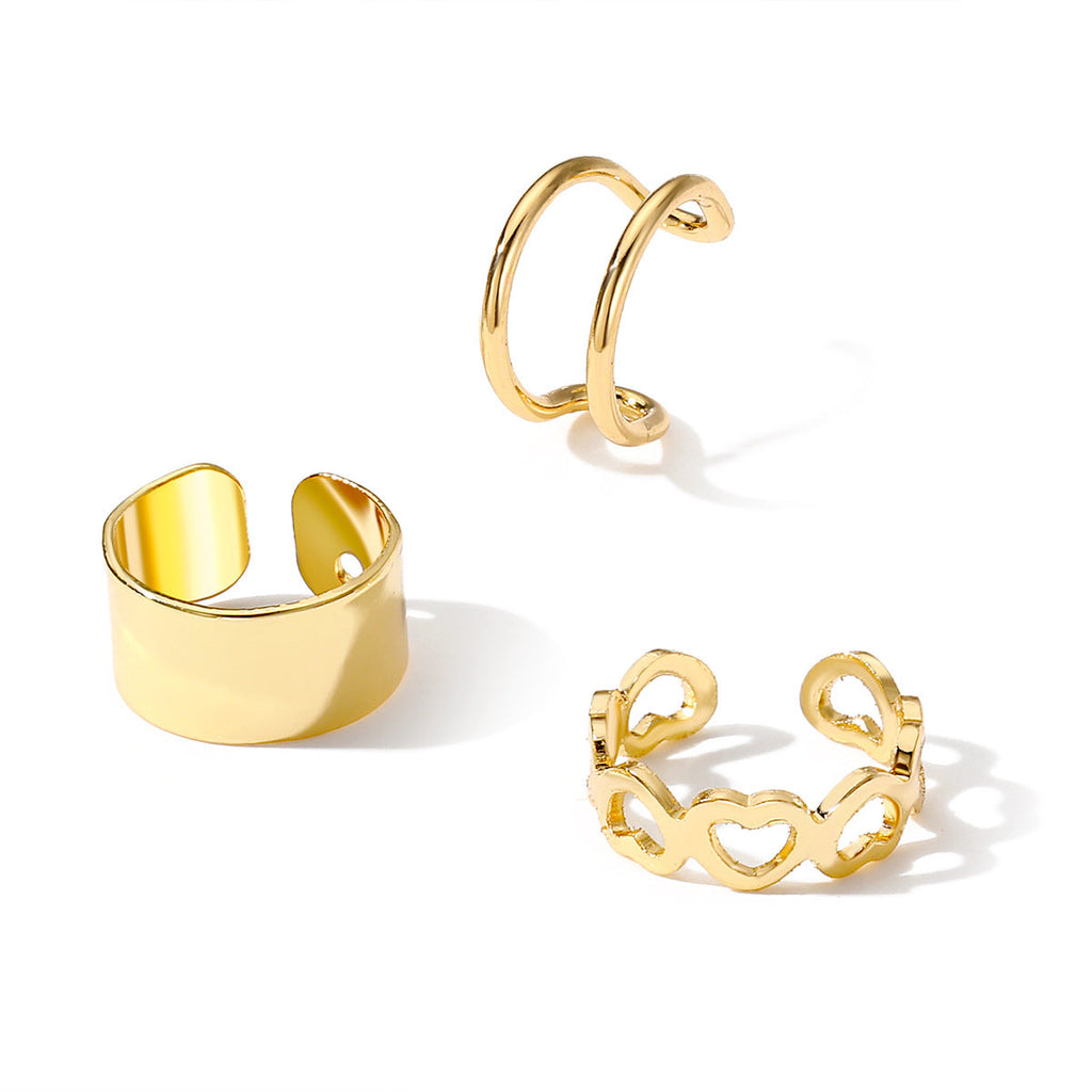 Chain Love Wide Glossy Twist With Diamond Ear Clip