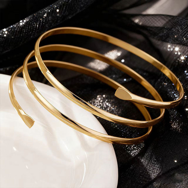 Women's Simple Geometric Metal Armband Personality Geometry Hip Hop Bracelet