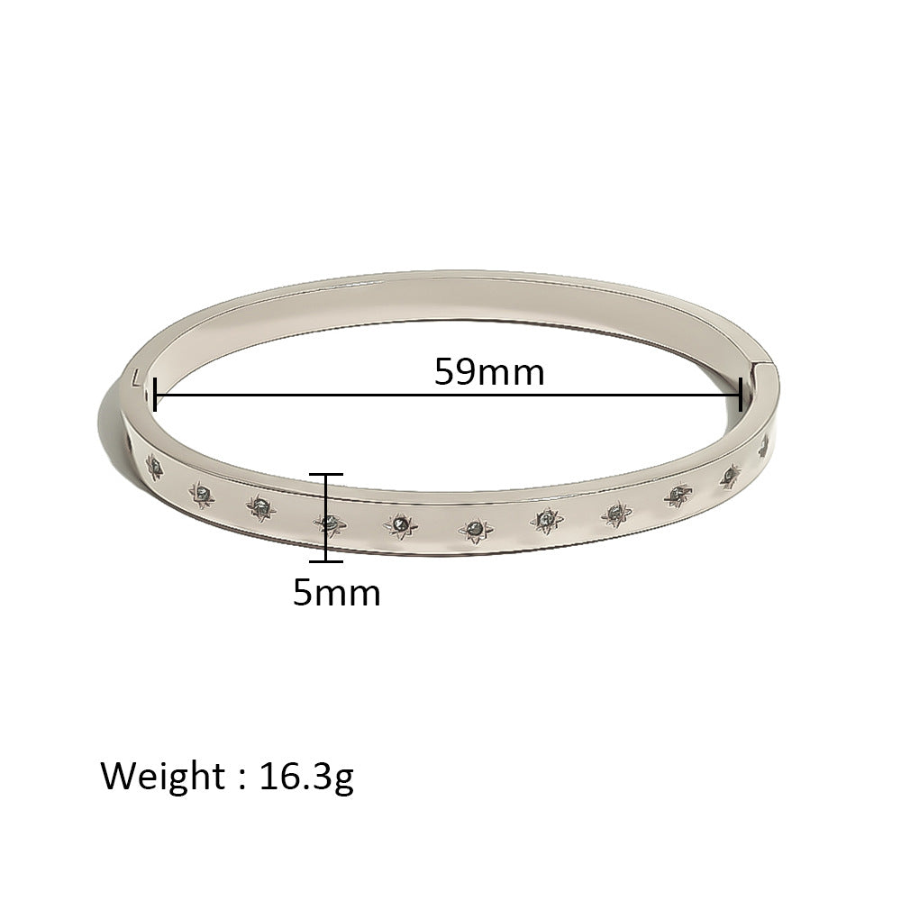 Women's Stainless Steel Electroplated Eight Awn Star Flower Geometric Bracelets