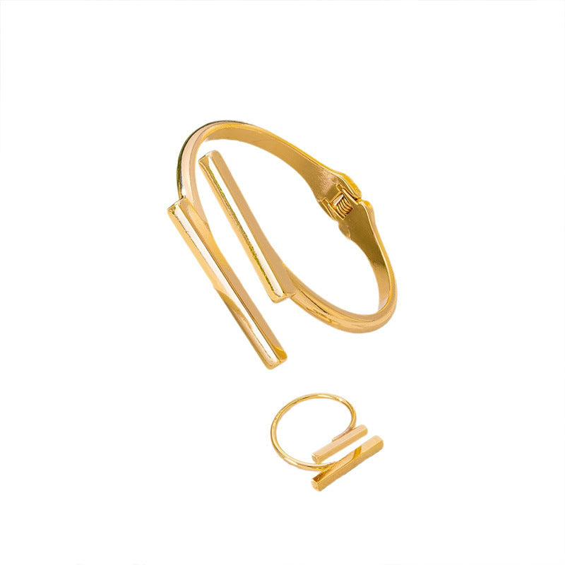 Minimalist Irregular Wave Pattern Personality Metal Glossy Bracelet