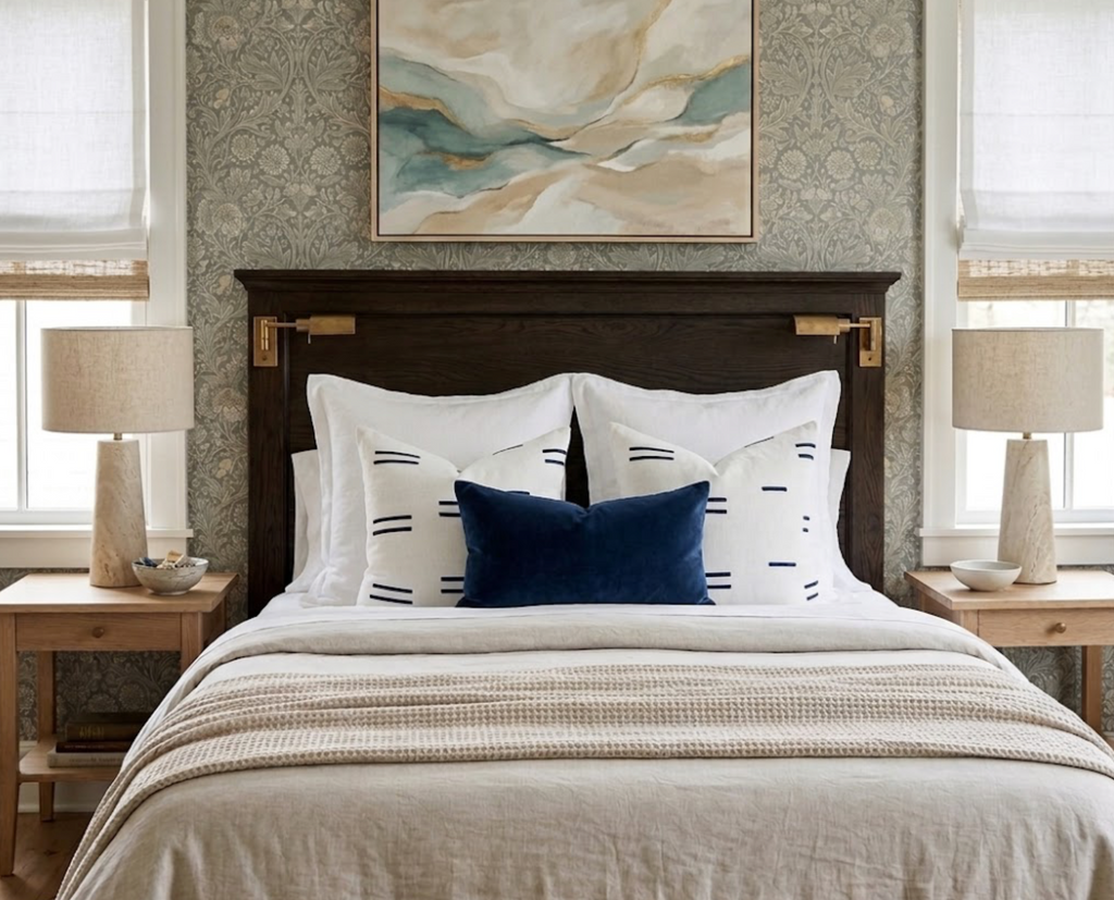Oaxaca Dashes Pillow Cover in Navy, Schumacher Textiles