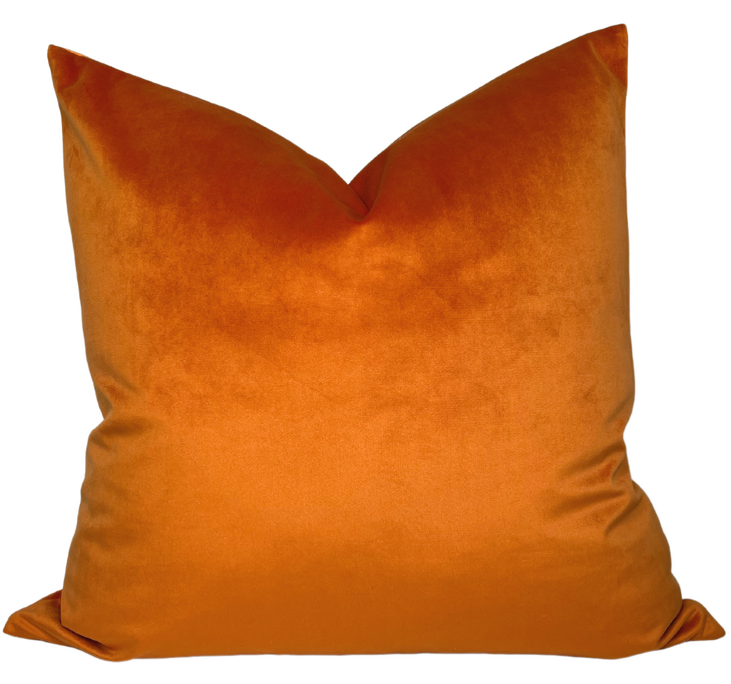 Orange Velvet Pillow Cover