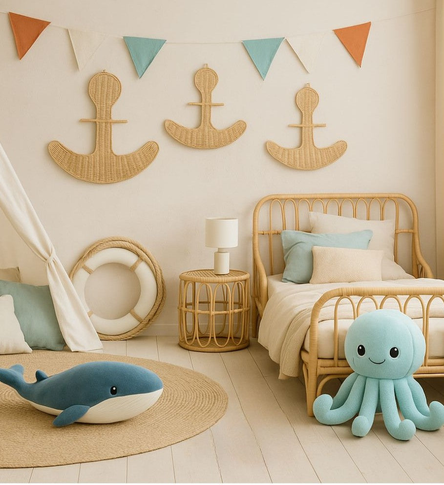 Natural Rattan Anchor Wall Decor