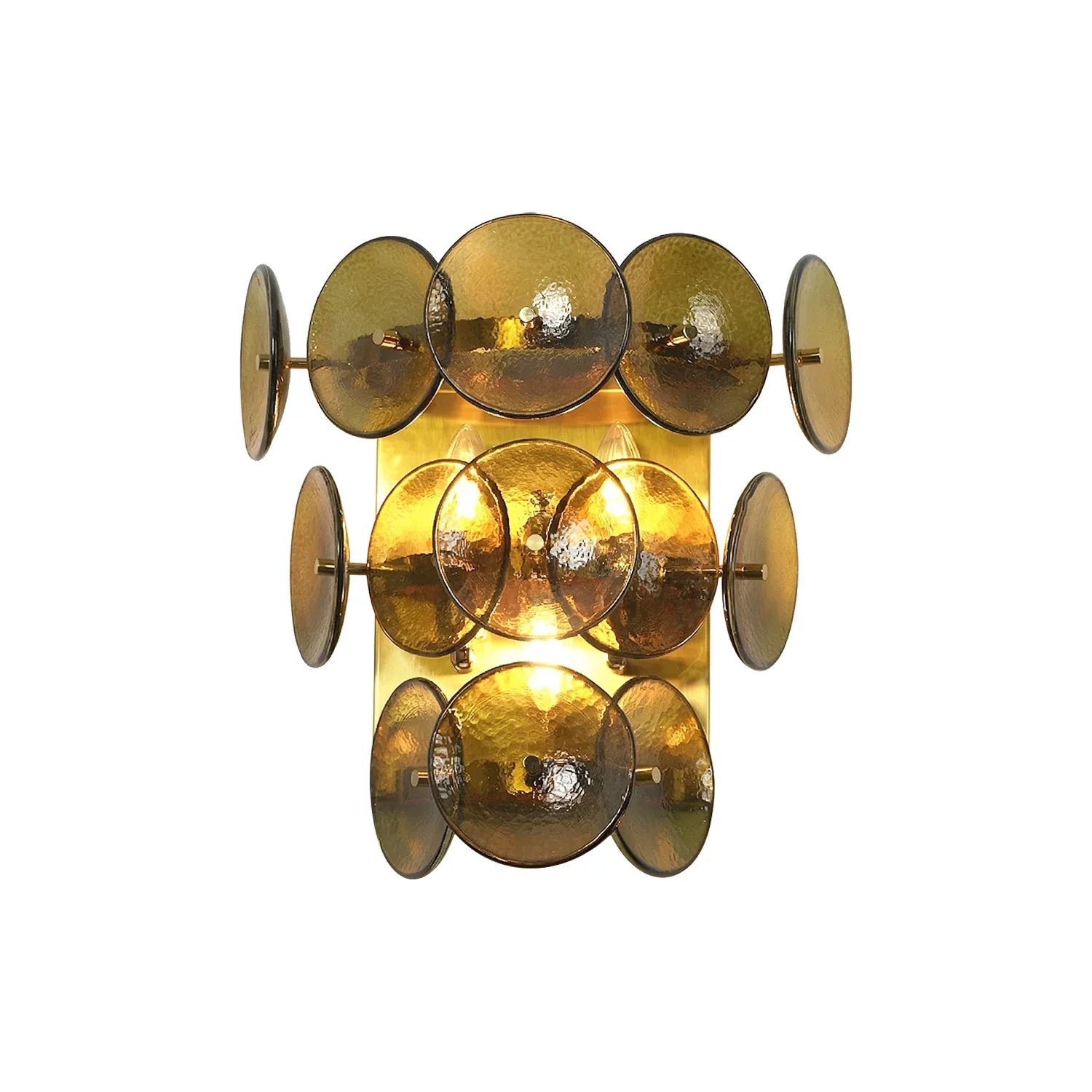 Olive Green Disc Glass Wall Lamp