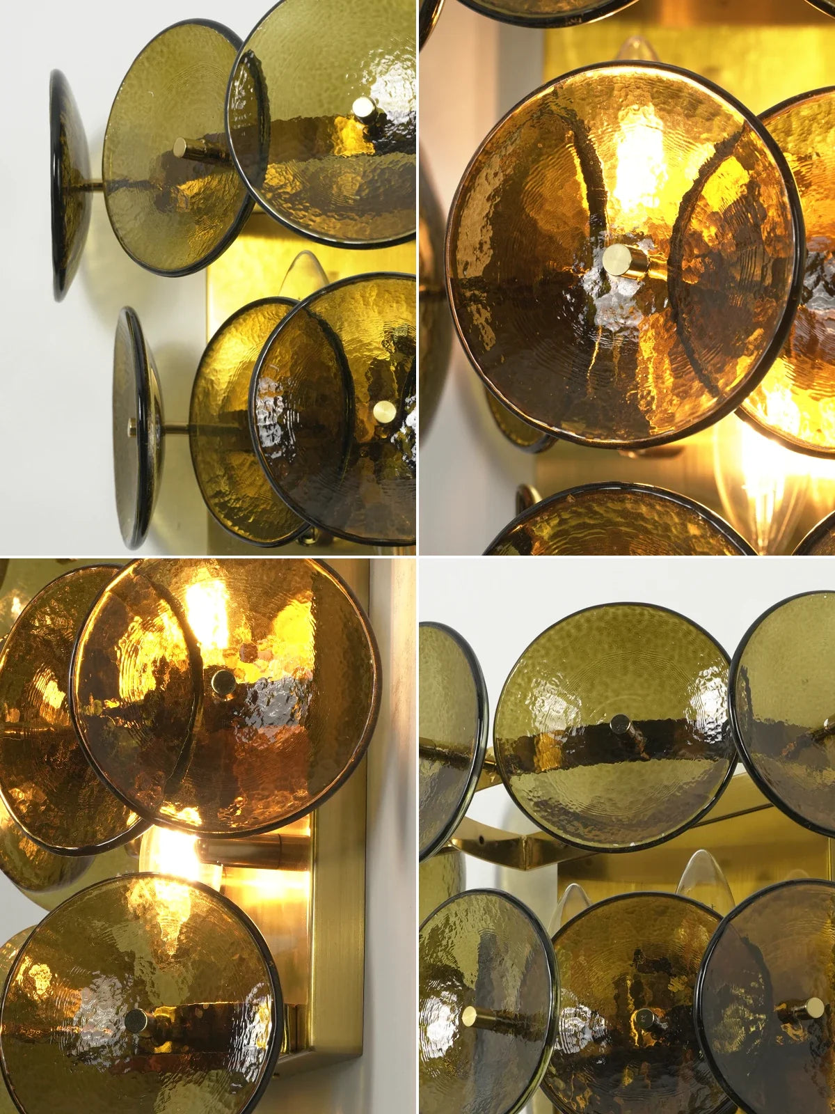 Olive Green Disc Glass Wall Lamp