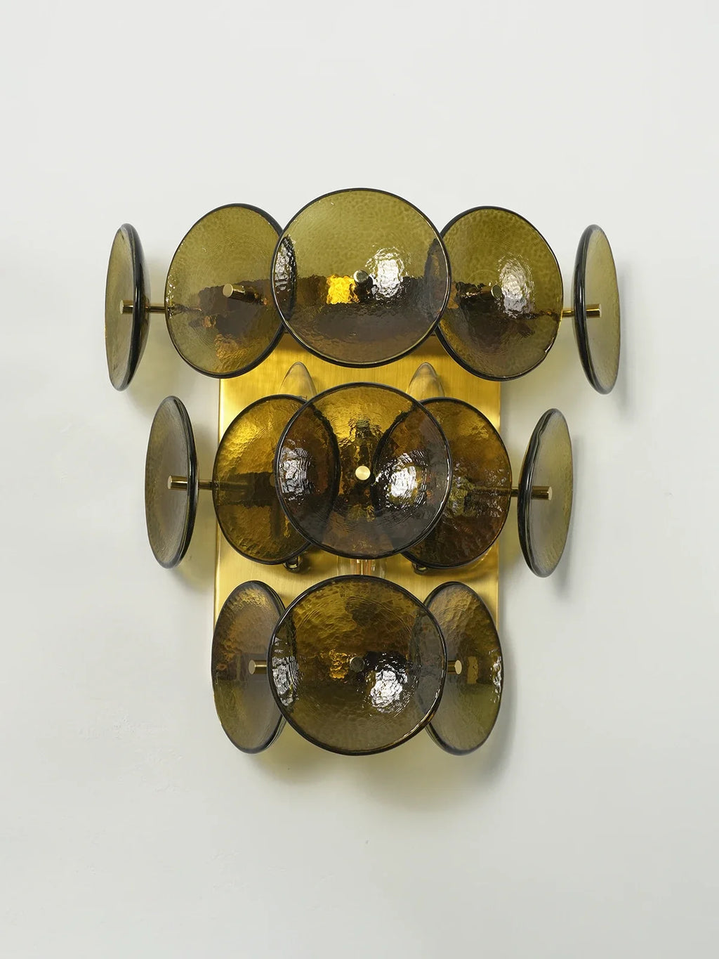 Olive Green Disc Glass Wall Lamp