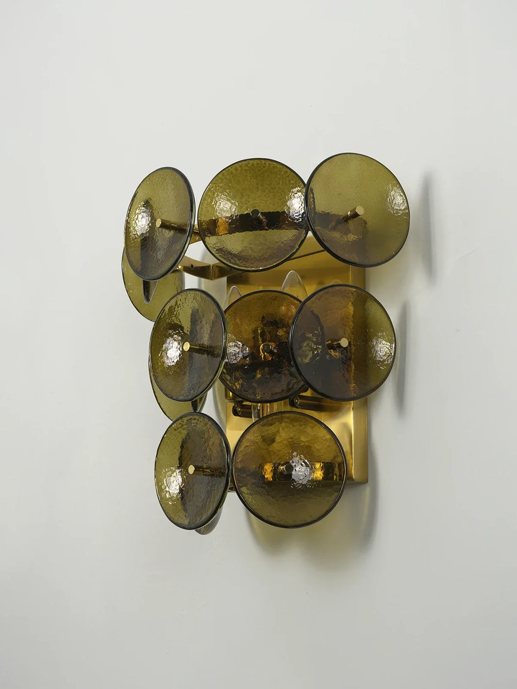 Olive Green Disc Glass Wall Lamp
