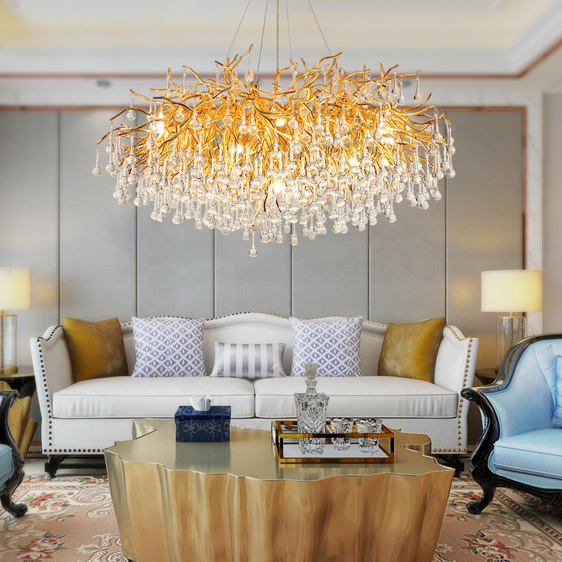 Ooze Drop-Shaped Crystal Chandelier