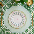 ORCHID LIGHT GREEN SQUARE FAUX LEATHER PLACEMAT (Set Of 4)