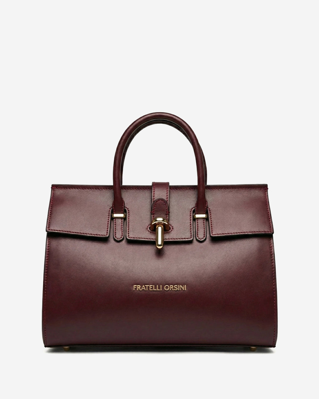 Oriana (eggplant) - Italian calf leather women's handbag (with shoulder strap)