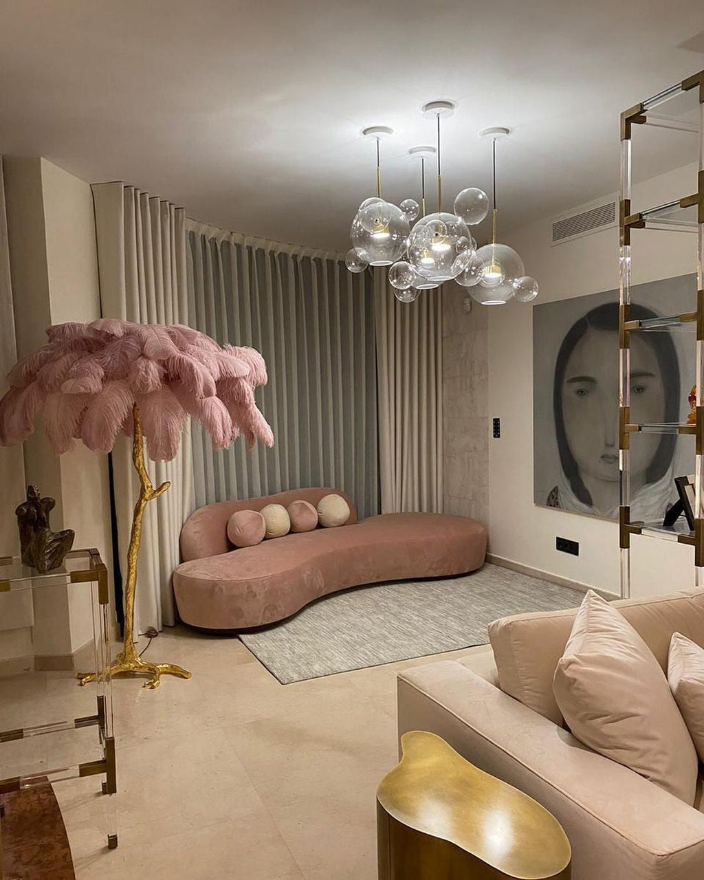 Ostrich Feather Floor Lamp