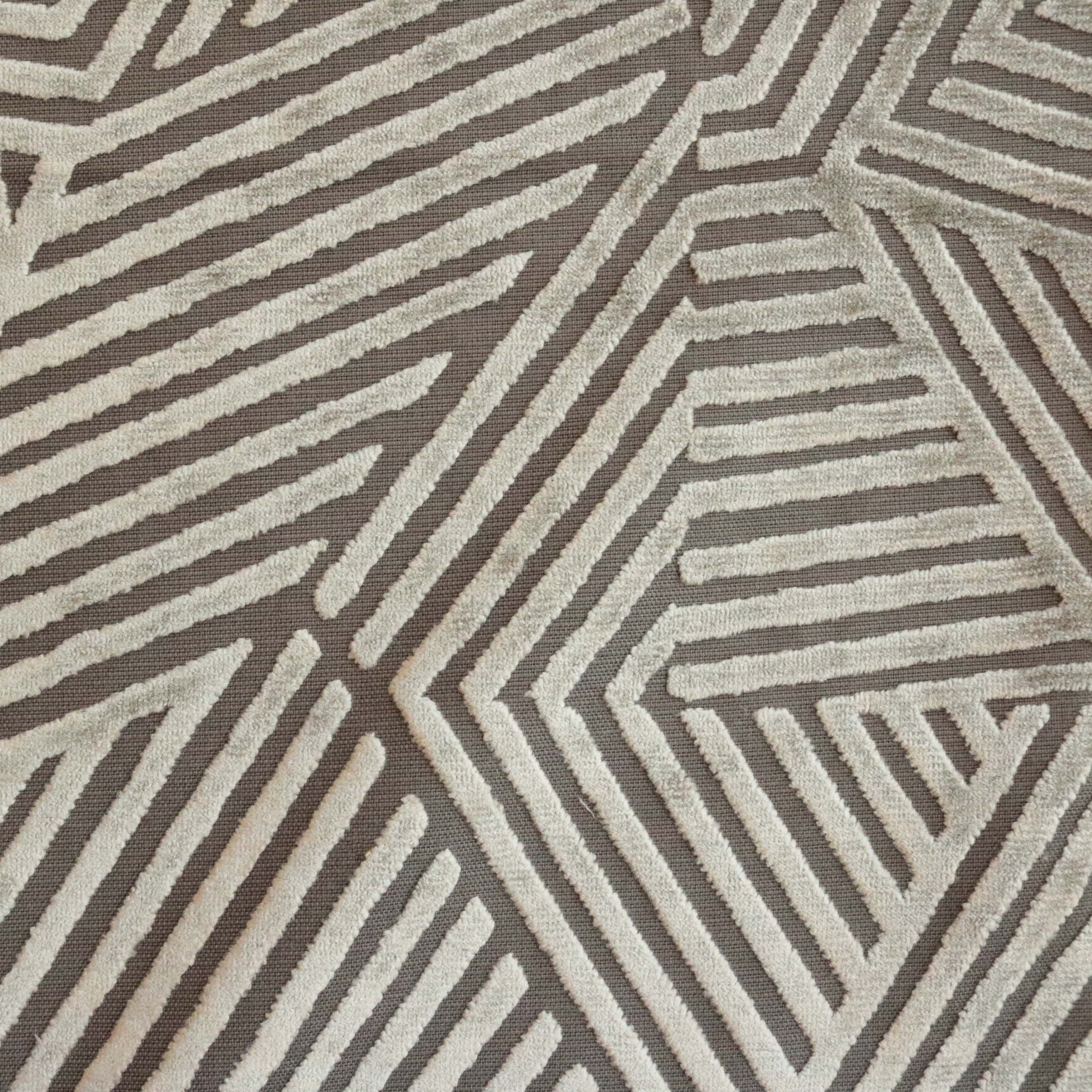 OTIS - AURORA, GEOMETRIC DESIGN BURNOUT VELVET UPHOLSTERY FABRIC BY THE YARD