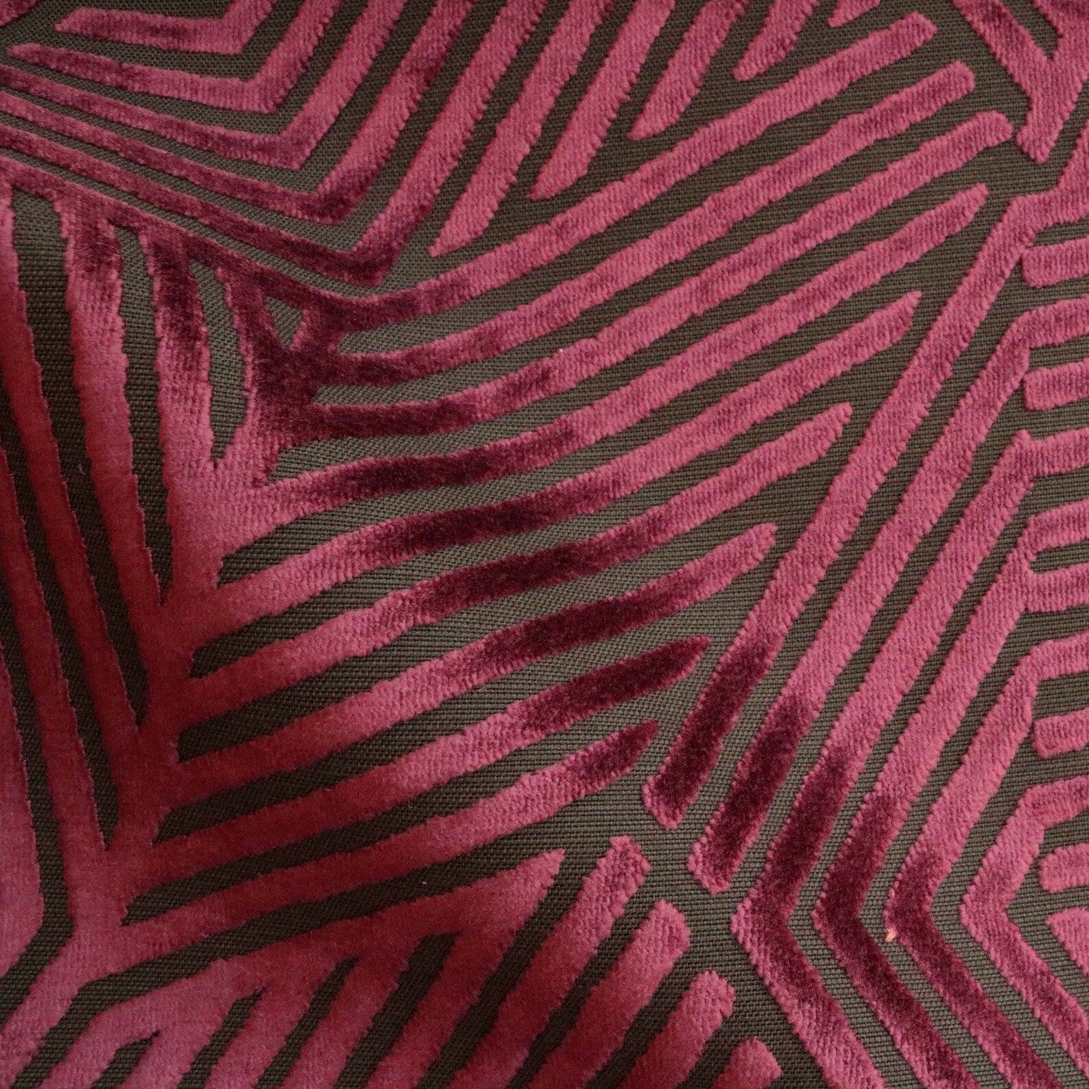 OTIS - AURORA, GEOMETRIC DESIGN BURNOUT VELVET UPHOLSTERY FABRIC BY THE YARD