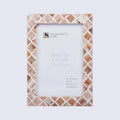 Picture Frame Moroccan Pattern Collection Bone & Resin Inlay Brown-3 Sizes
