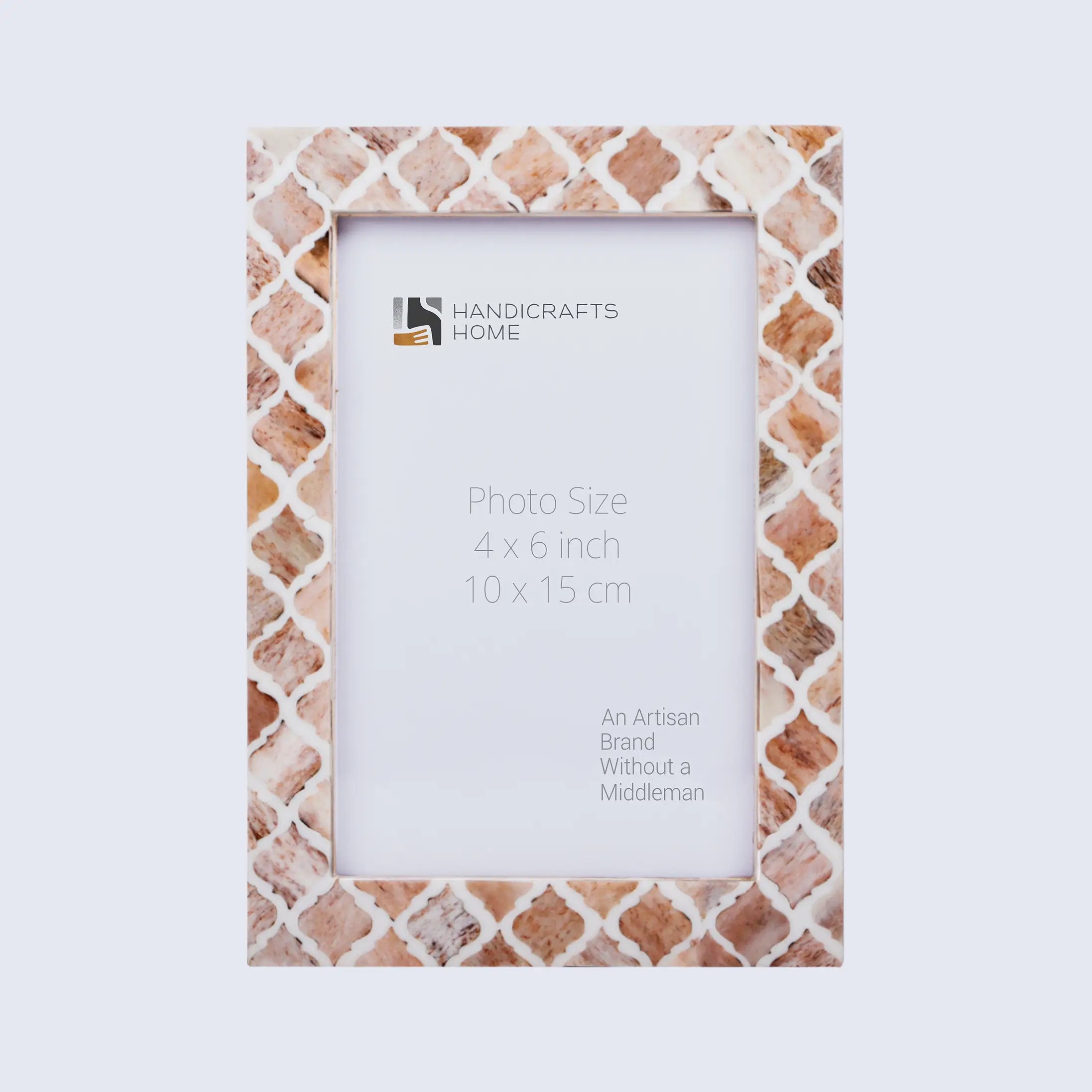 Picture Frame Moroccan Pattern Collection Bone & Resin Inlay Brown-3 Sizes