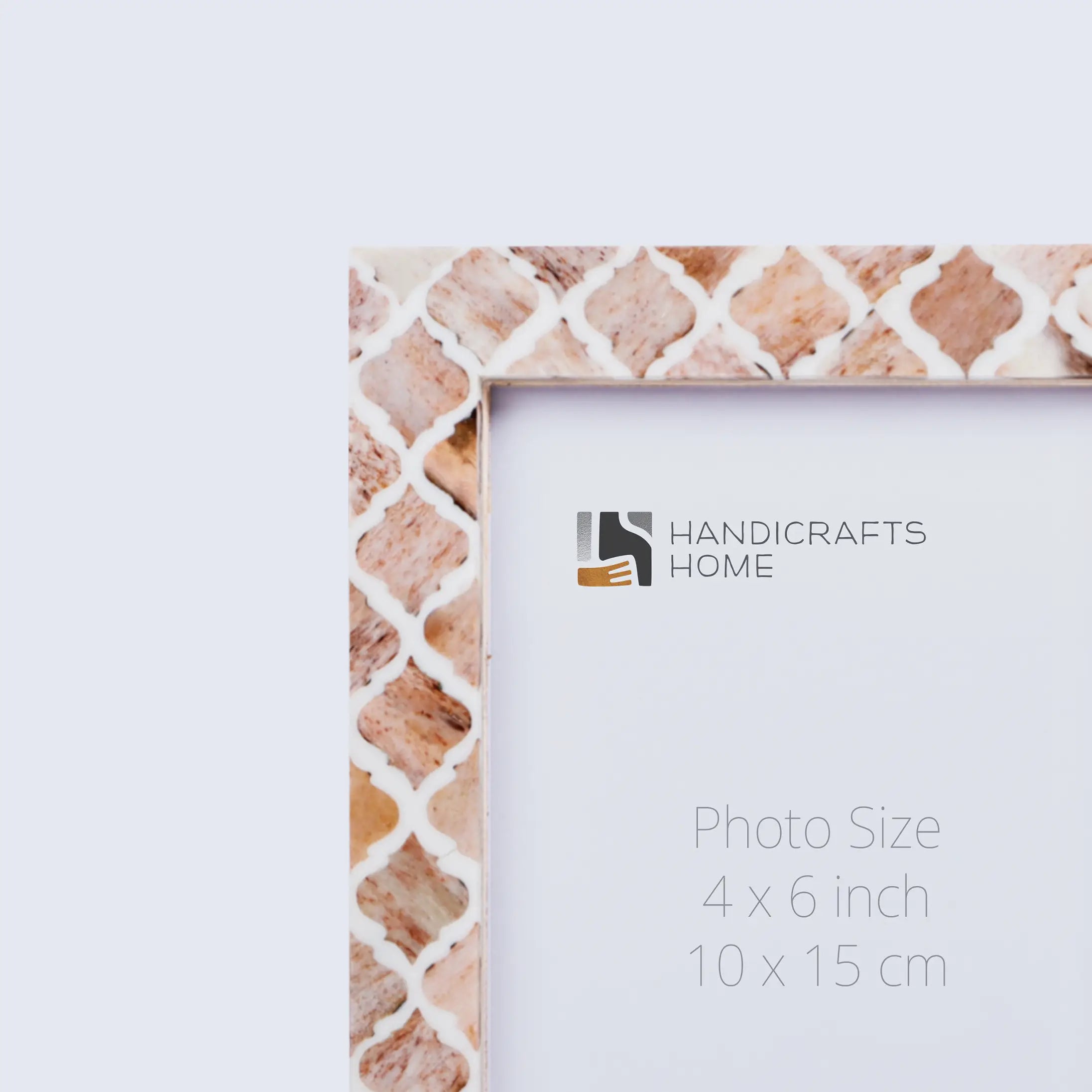 Picture Frame Moroccan Pattern Collection Bone & Resin Inlay Brown-3 Sizes
